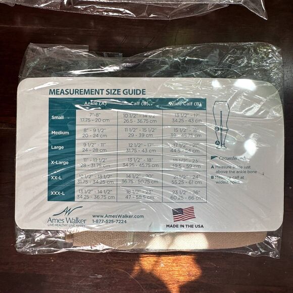 Ames Walker Medical Compression Knee-High Stockings β 20-30 mmHg, Small - Picture 2 of 5